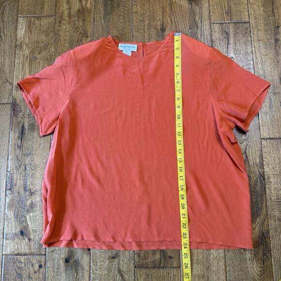 Rena Rowan Womens Silk Shirt Plus Size 16 Short Sleeve Vintage Shoulder Pads - Picture 3 of 5